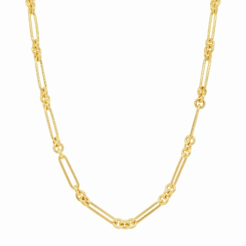 women's fine necklace -Oval and Round Link Chain Necklace | 7.48GMS