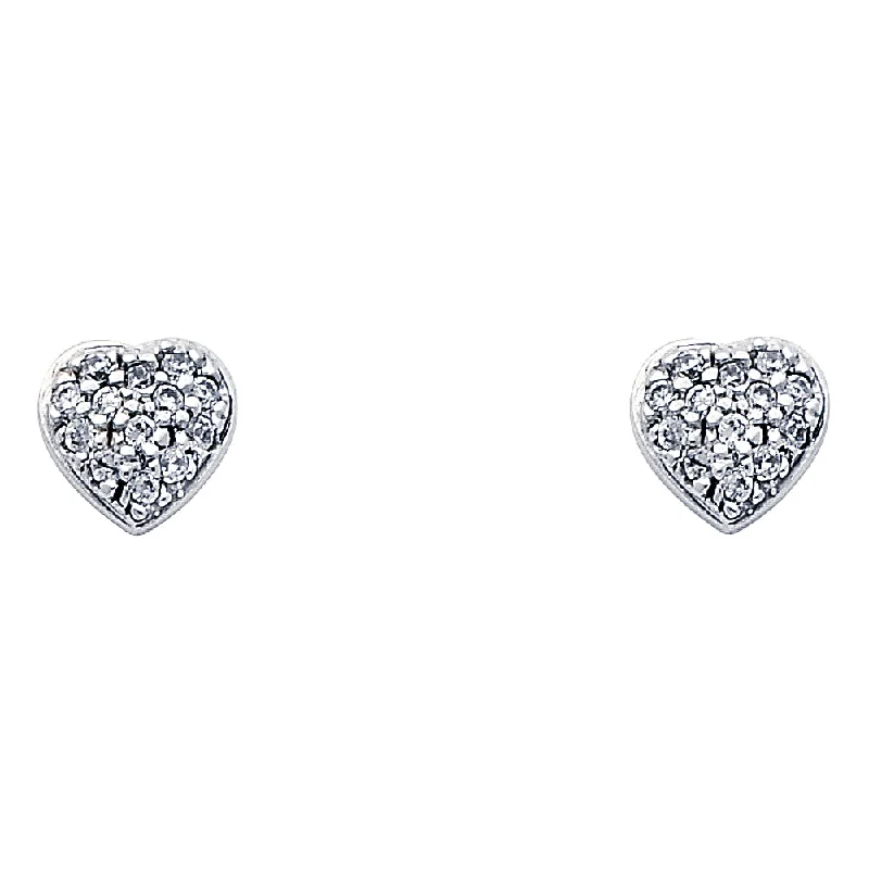 women's zodiac earrings -14KY Heart CZ Earrings