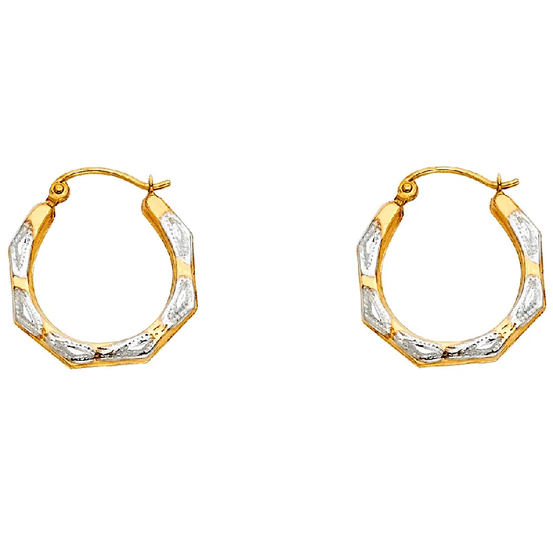 women's gold stud earrings -14K Hollow Hoop Earrings