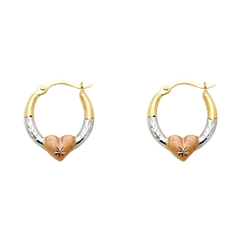 women's statement stud earrings -14K Hoop Earrings with Heart