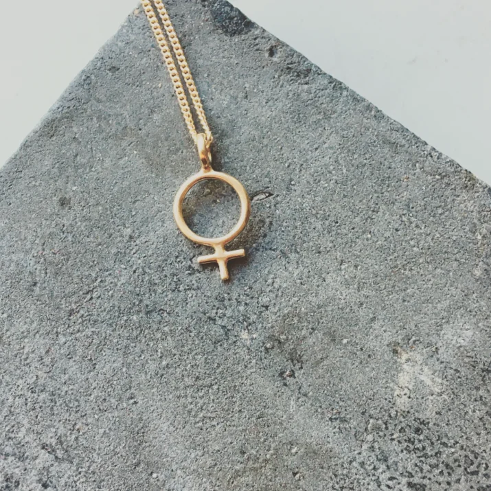 women's fine necklace -Ada Feminist Pendant Necklace Bronze