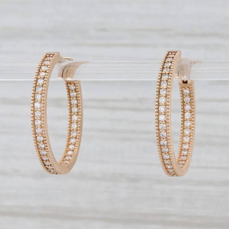 women's drop earrings -New Nina Nguyen Gemma 0.70ctw Diamond Inside Out Hoop Earrings 18k Yellow Gold