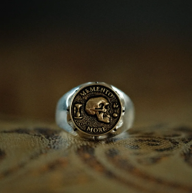 women's vintage ring -Memento Mori Premium Signet Ring