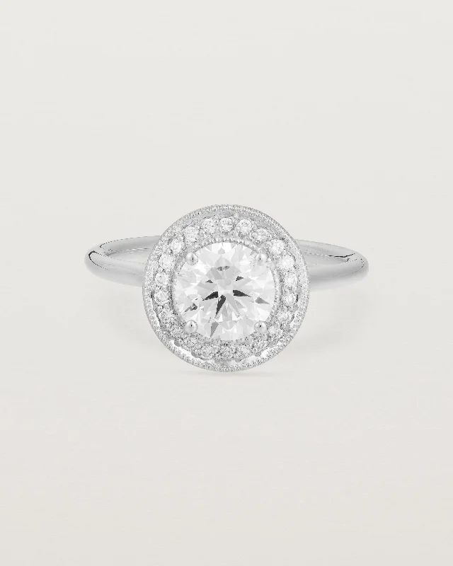 simple diamond engagement rings for women -Imogen Halo Ring | Laboratory Grown Diamonds