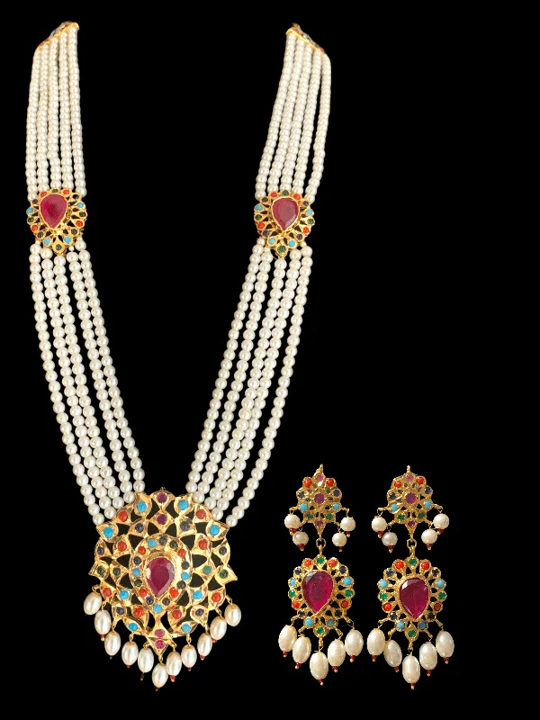 women's anniversary necklace -LN149 Rachel navratan long necklace , (SHIPS IN 4 WEEKS)