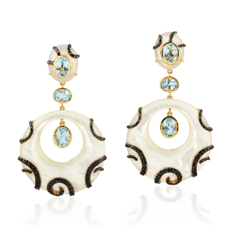 women's teardrop earrings -Aqua Fine Earrings