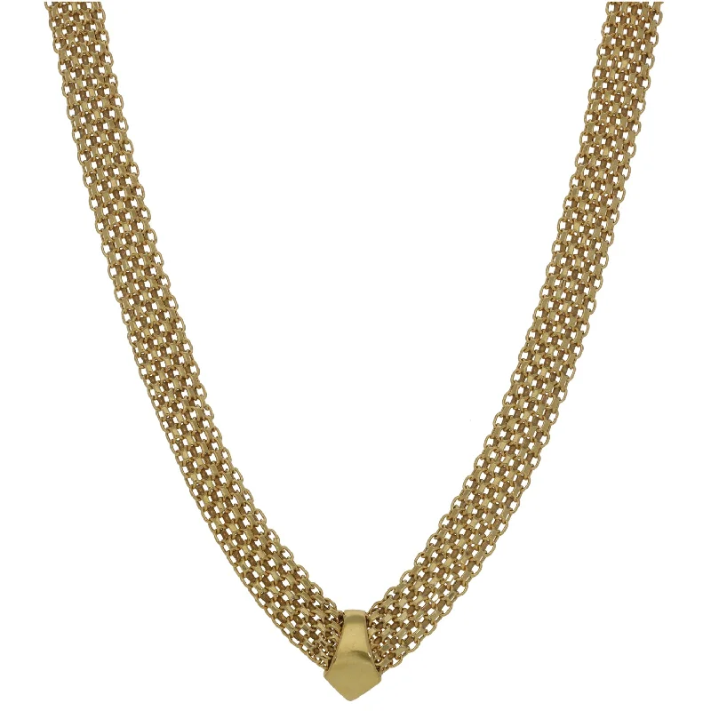 women's pearl chain necklace -9ct Gold Fancy Necklace 16"