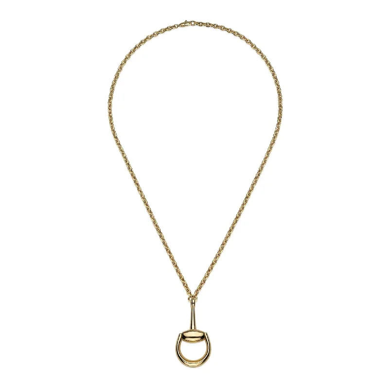 women's diamond necklace chain -Gucci Horsebit 18ct Yellow Gold Chain Large Necklace