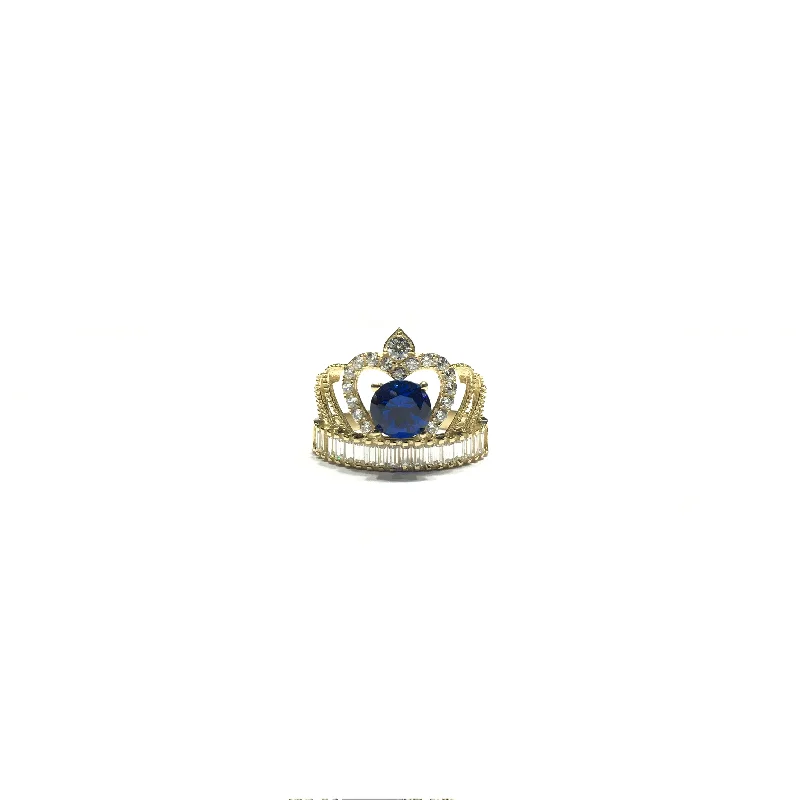 women's stackable ring -September Birthstone Crown CZ Ring (14K)