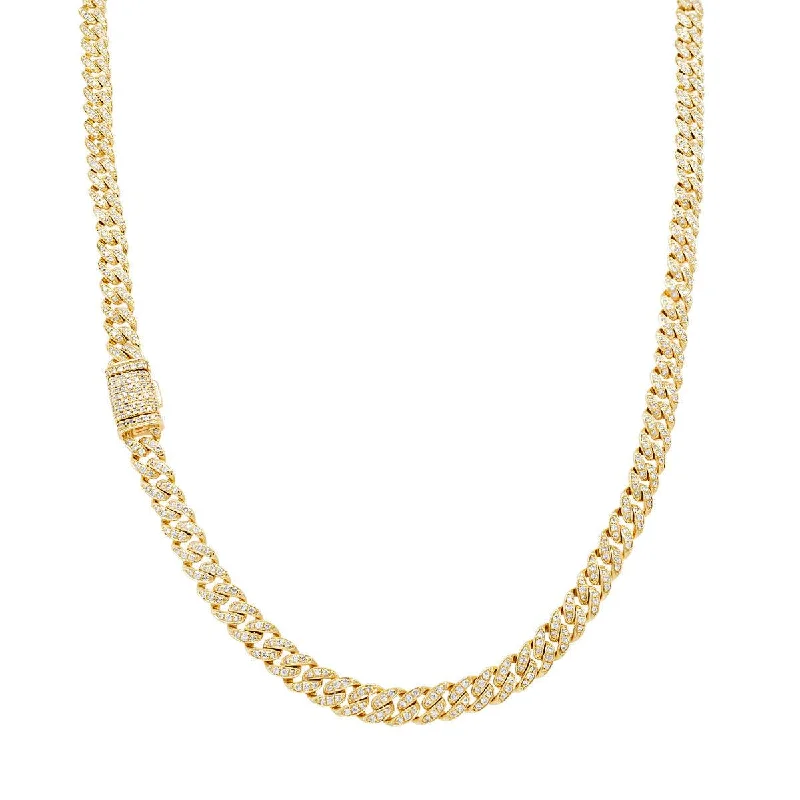 women's crystal necklace -Diamond Curb Chain Necklace | 14.70GMS 1.45CTS