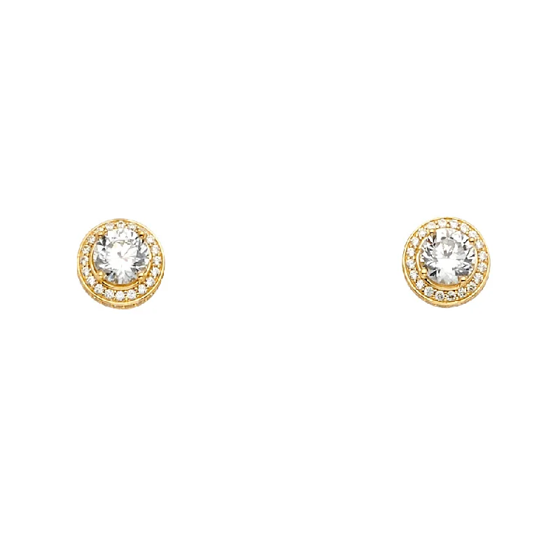 women's gold stud earrings -14K CZ Earrings