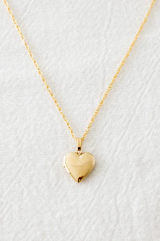 women's heirloom necklace -Mini Heart Locket Necklace