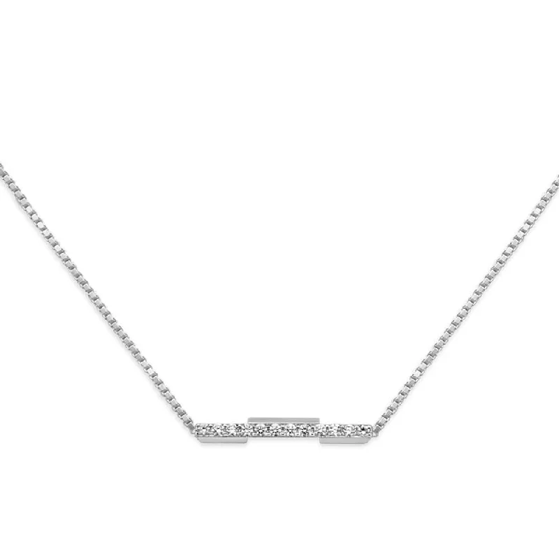 women's vintage pendant necklace -Gucci Link to Love 18ct White Gold Diamond Pave Set Necklace