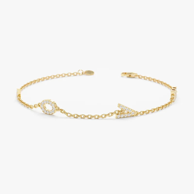 women's emerald bracelet -Diamond LOVE Bracelet In Gold, Sandra