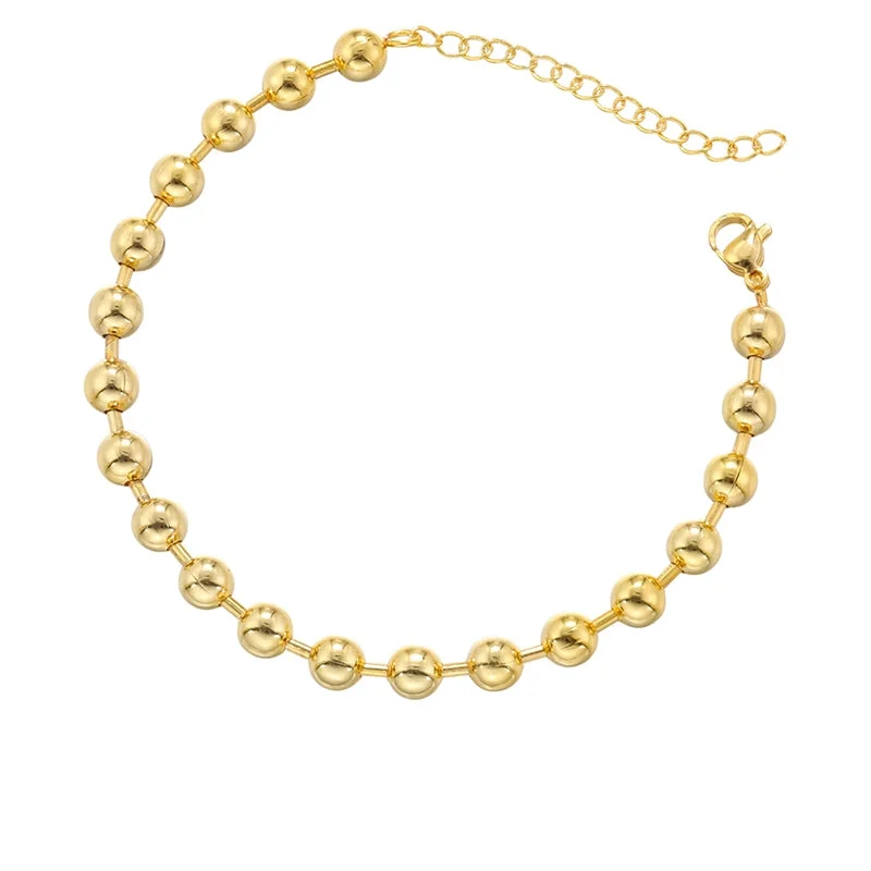 Vl371 Gold 6mm Ball Bracelet