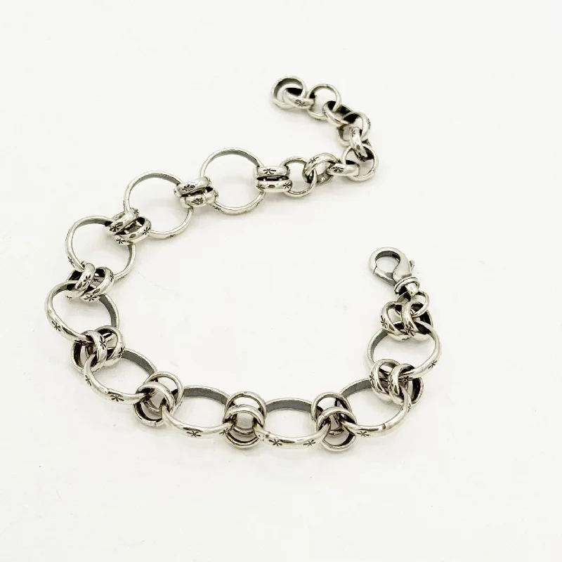 women's silver cuff bracelet -Signature BWWW Charm Bracelet by Jason Ogg