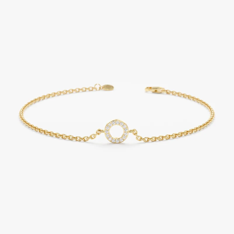 women's gold bracelet -Circle Diamond Bracelet, Lola