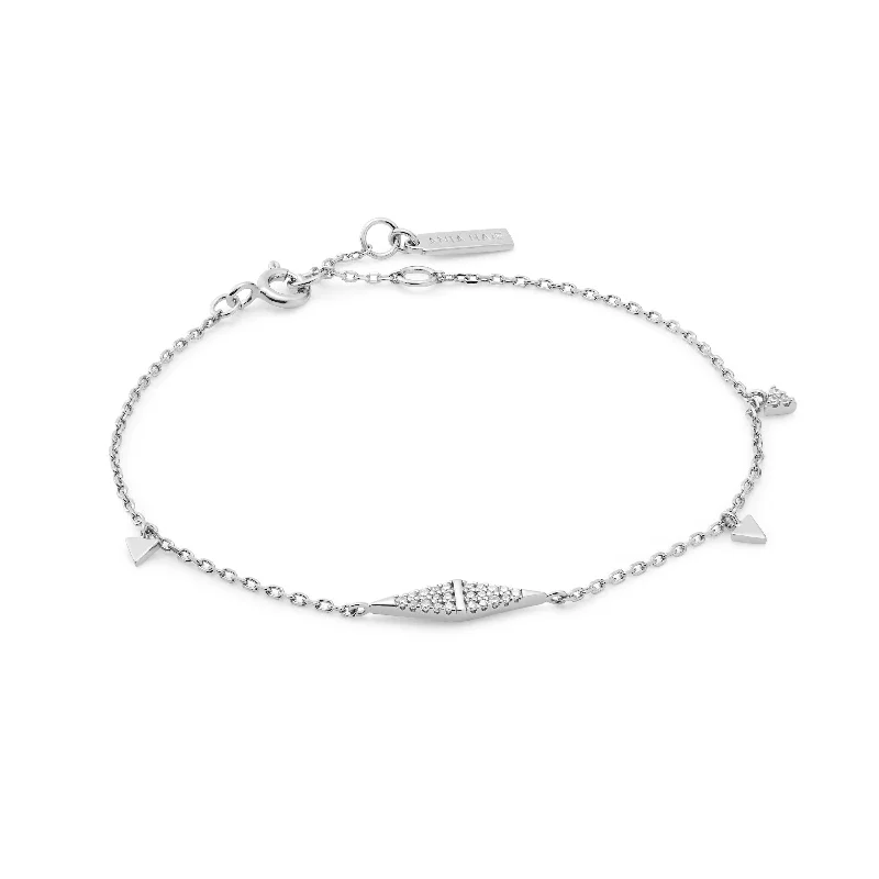 women's bridal bracelet -Silver Geometric Chain Bracelet