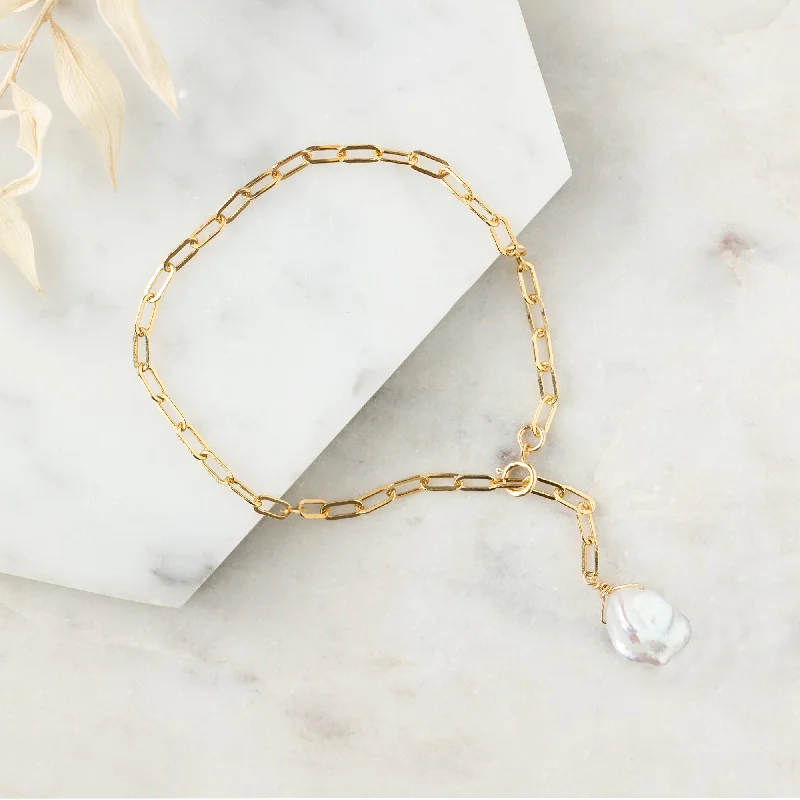 women's silver bracelet -The Keshi Pearl Bracelet | Gold Filled