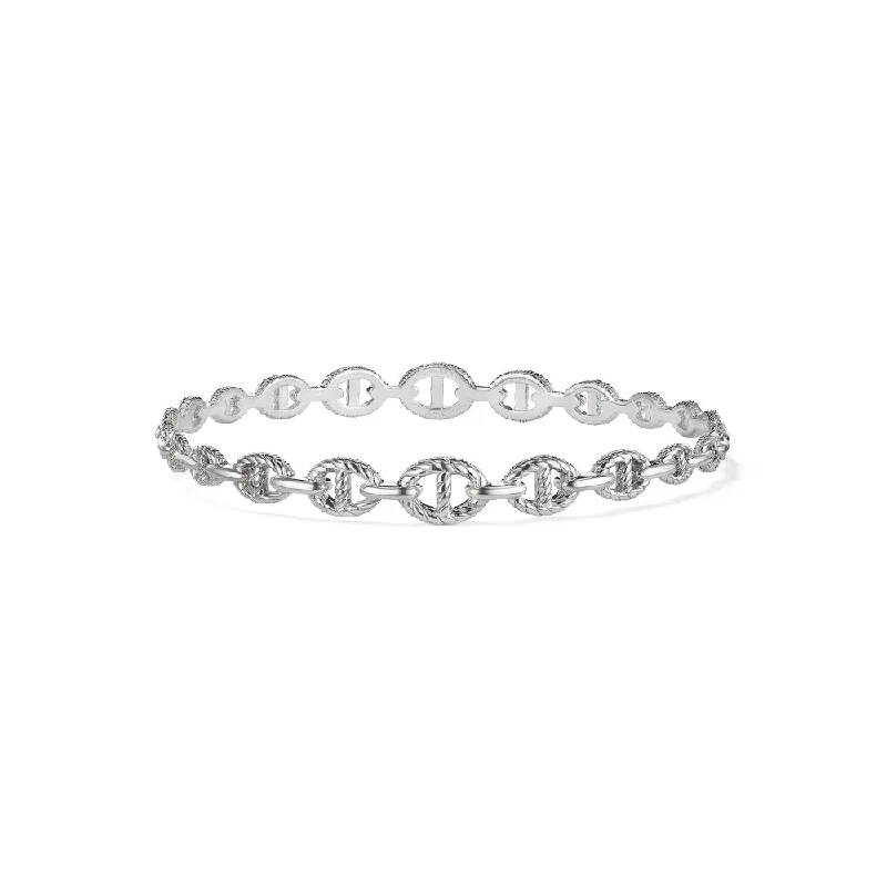 women's diamond cuff bracelet -Judith Ripka Vienna Graduated Link Stack Bangle Bracelet