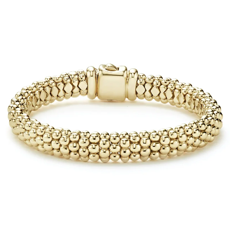 women's moonstone bracelet -Lagos 18Y Gold Caviar Bracelet, 9mm - Medium