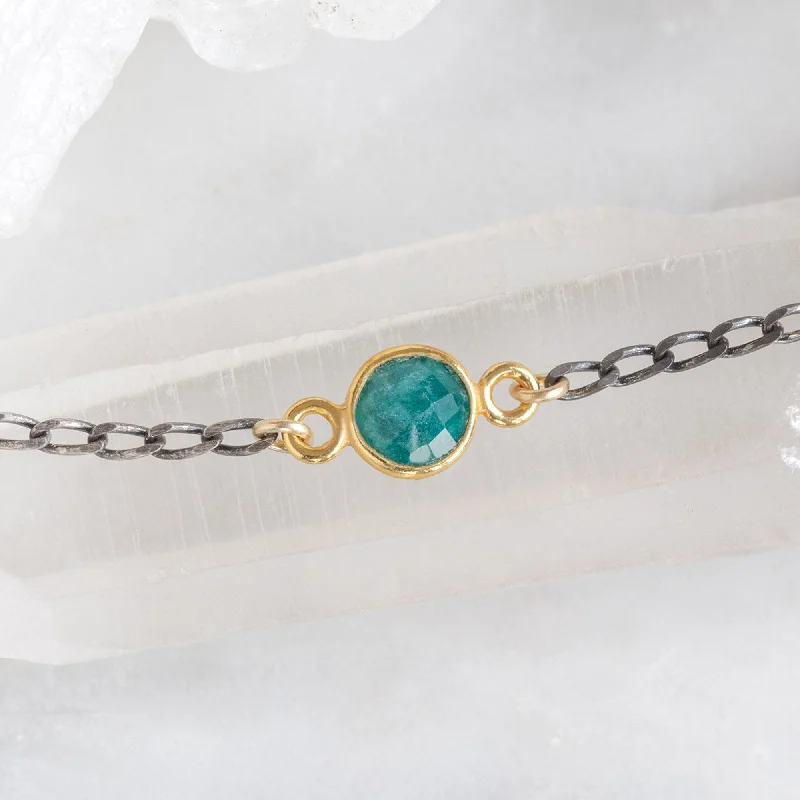 women's platinum bracelet -The Simple Emerald Gemstone Bracelet | Sterling Silver