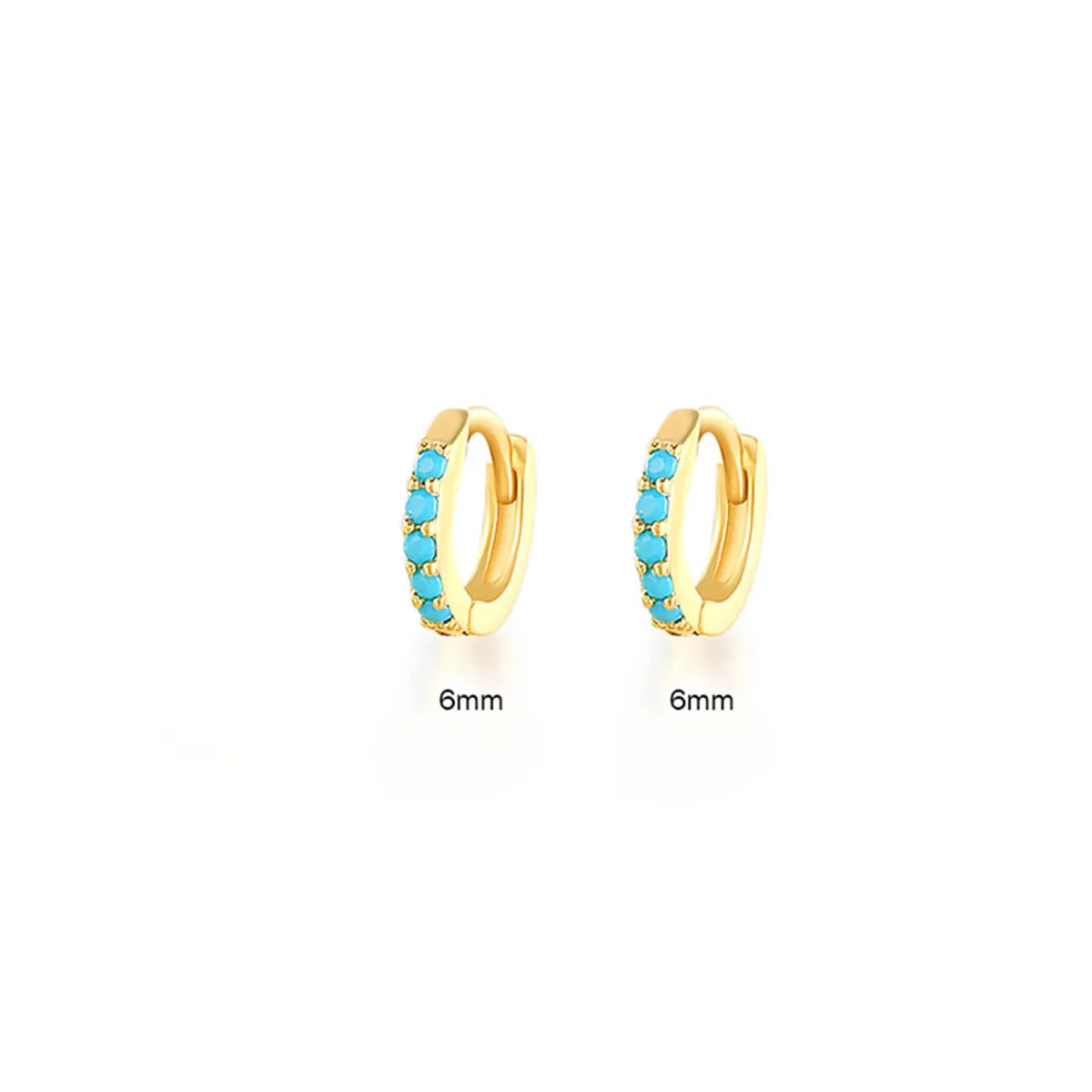 Yellow Gold-Turquoise 6mm