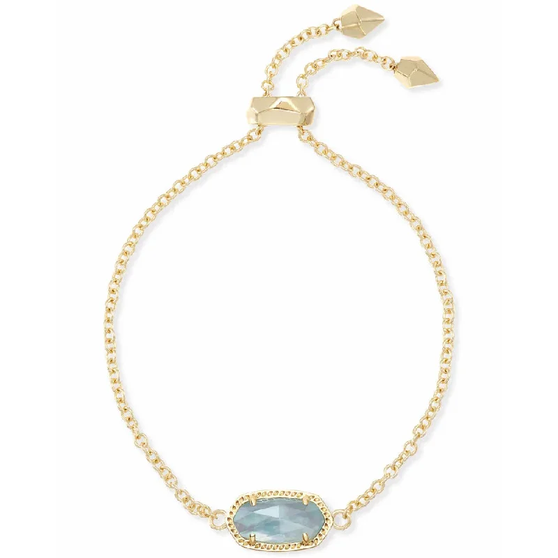 women's diamond bracelet -Kendra Scott Elaina Adjustable Chain Bracelet in Light Blue Illusion