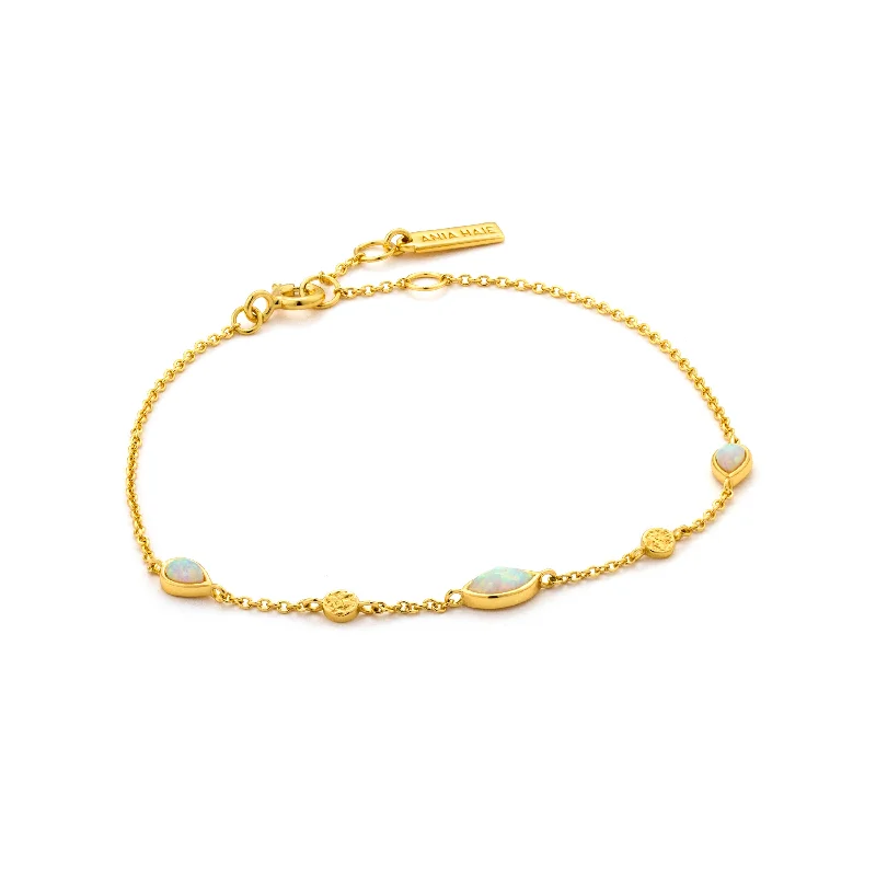 women's simple silver bangle -OPAL COLOUR BRACELET