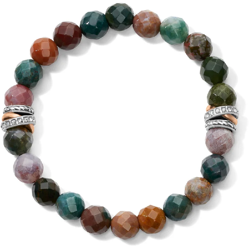 women's gemstone bangle -Brighton Neptune's Rings Jasper Stretch Bracelet