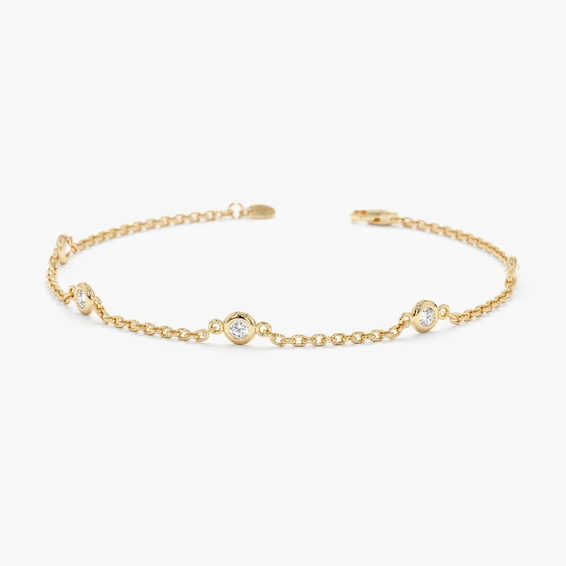 women's contemporary bracelet -Dainty Diamond By the Yard Bracelet - 0.25ctw, Tanya