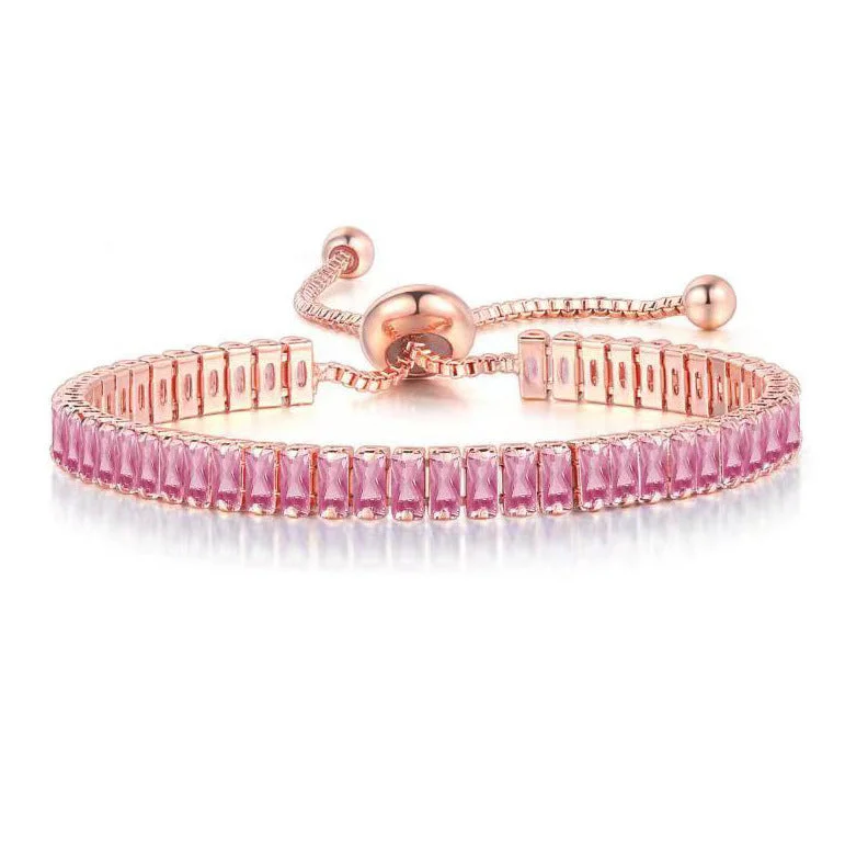 Rose Gold + Powder Stone 2.5 * 5mm Bracelet