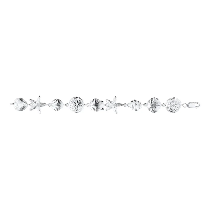 women's layered bracelet -Sterling Silver Sea Life Bracelet