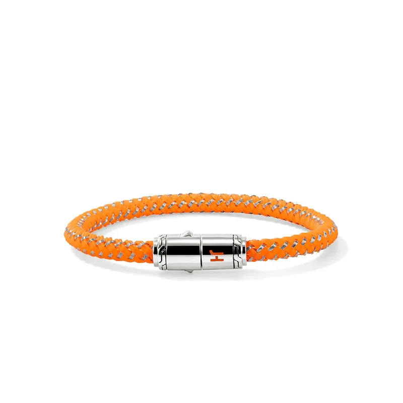 women's luxury diamond bracelet -Sterling Silver & Orange Rubber Cord Bracelet