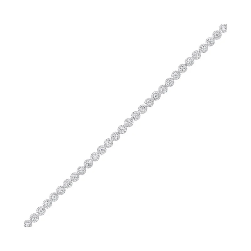 women's simple silver bangle -14KT WHITE GOLD DIAMOND (5CTW) BRACELET