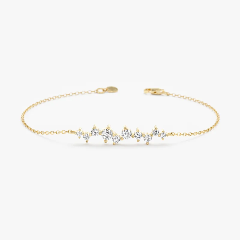 women's infinity bangle -Diamond Cluster Bracelet, Sibyl