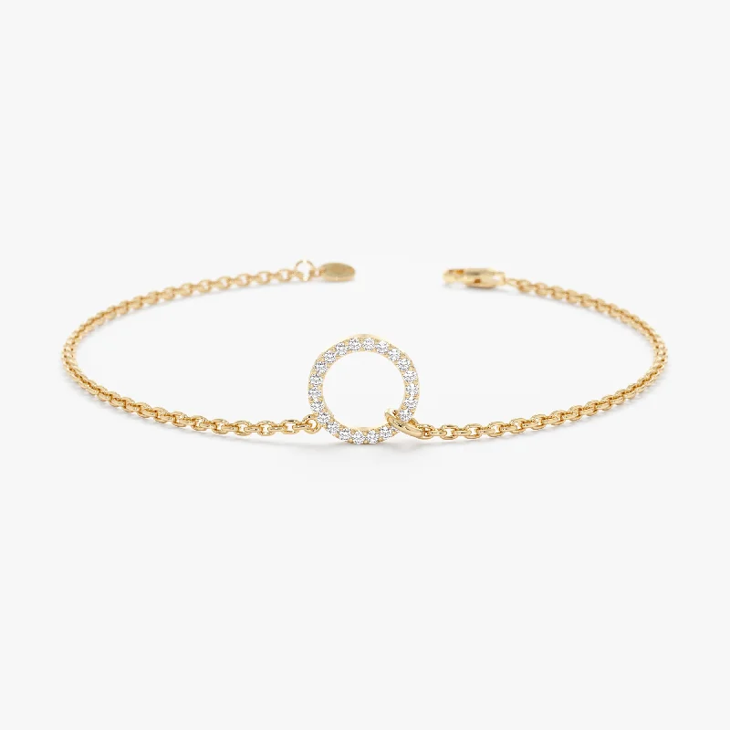 women's gold bangle -Circle Diamond Bracelete, Lola