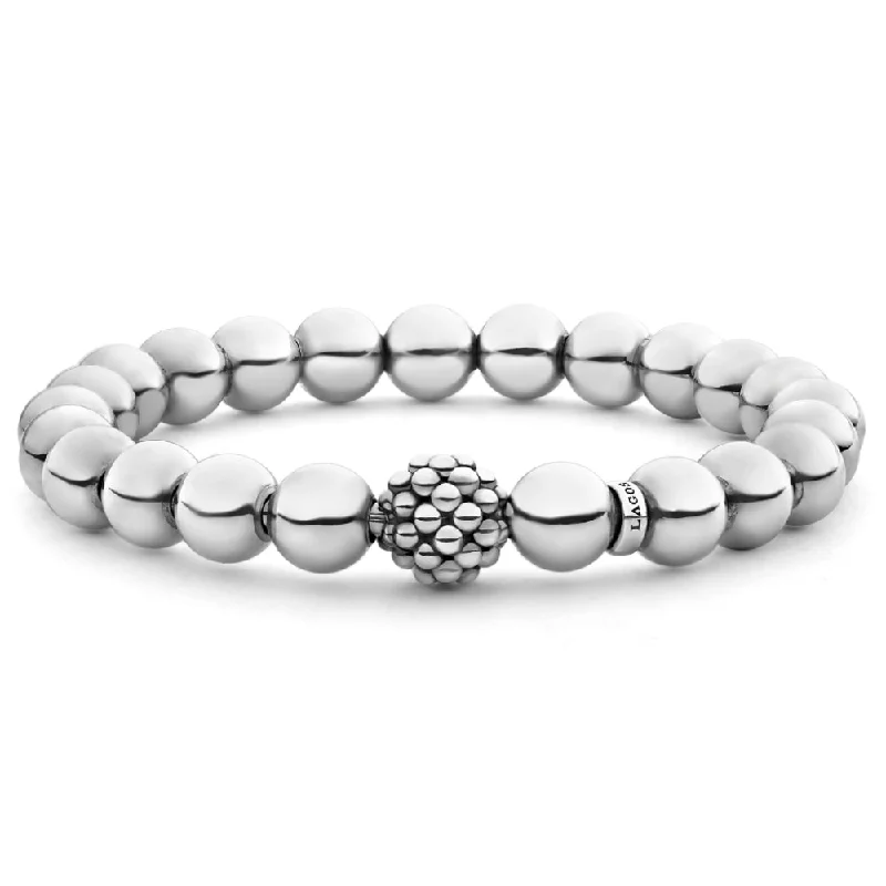 women's contemporary bracelet -Lagos Signature Caviar Silver Bead Bracelet