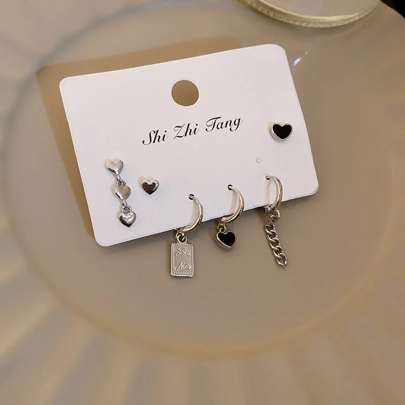 12# Ear Clip-Silver Love Chain