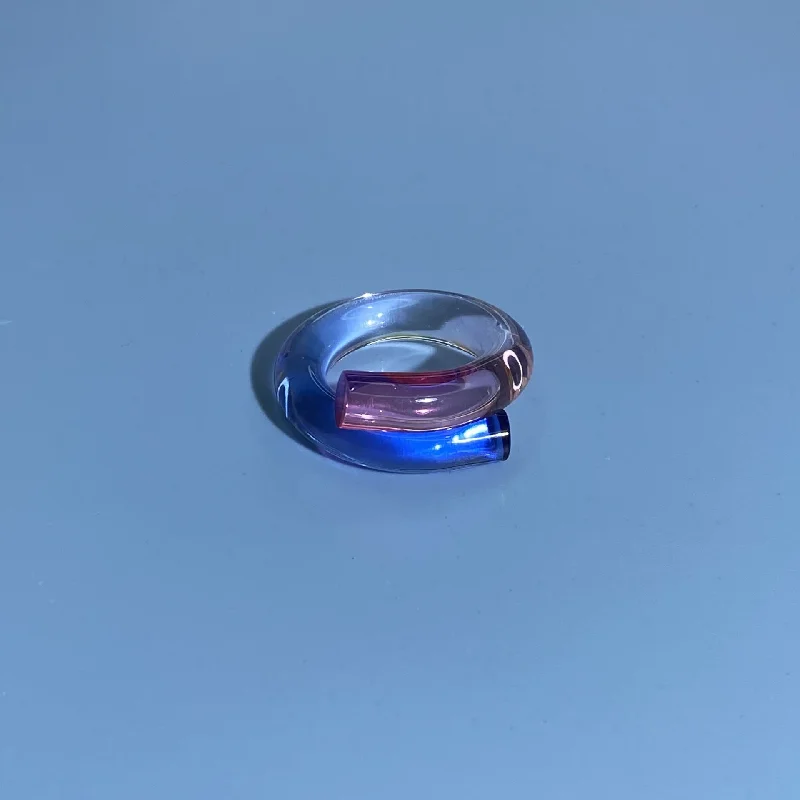 Pink Blue Cross Ring