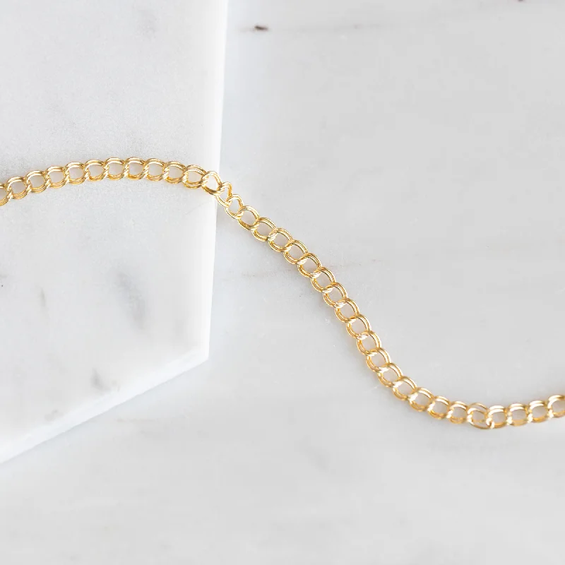 women's ruby bracelet -The Bold Curb Chain Bracelet | Yellow Gold Filled