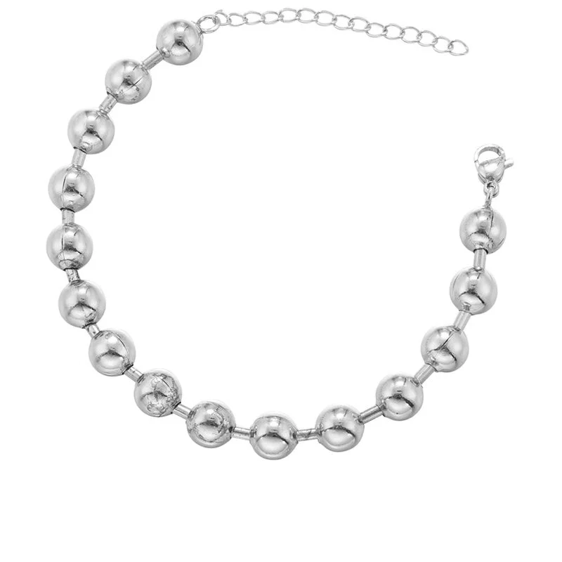 Vl372 White Gold Color 8mm Ball Bracelet