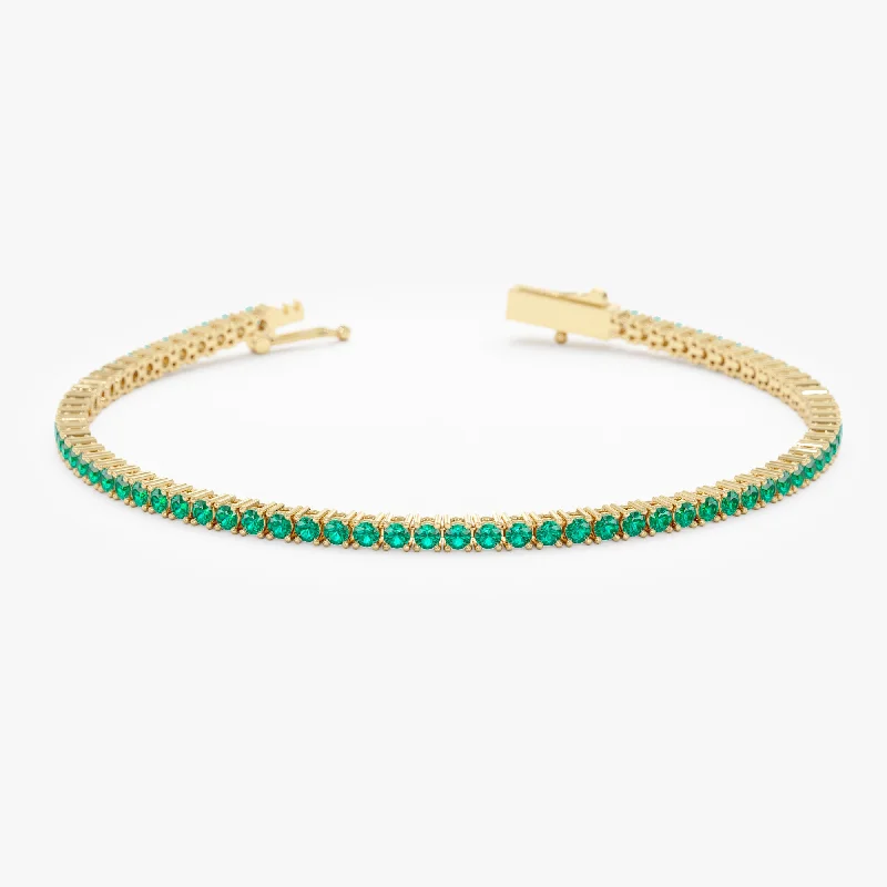 women's cuff bangle -Emerald Tennis Bracelet, Deborah