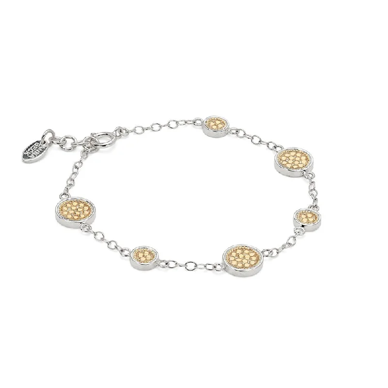 women's chic bracelet -Anna Beck Classic Two-Tone Station Bracelet