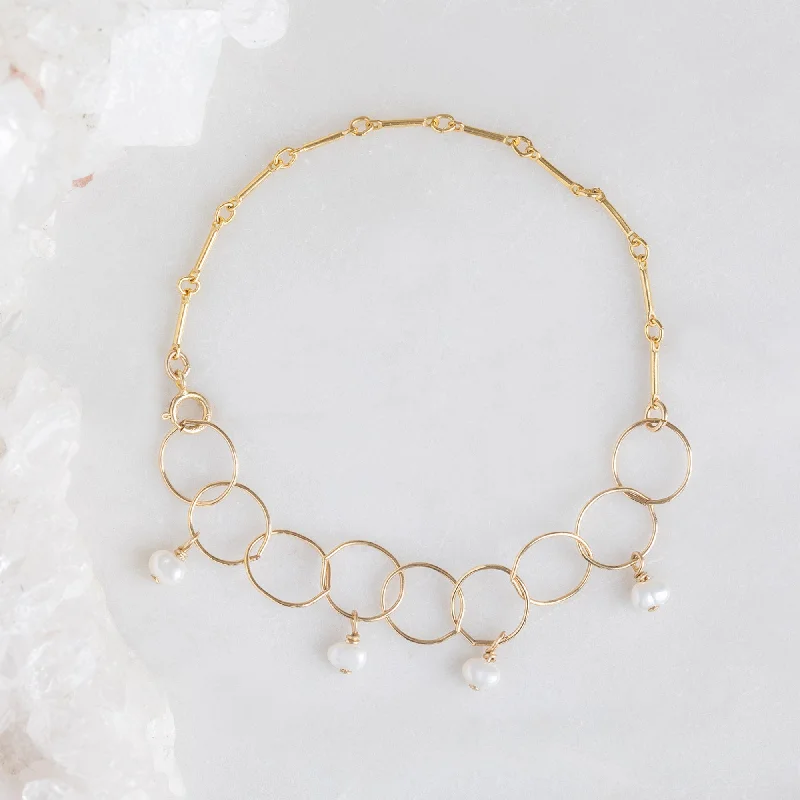 women's opal bangle -The Pearl Party Chain Bracelet | Gold Filled