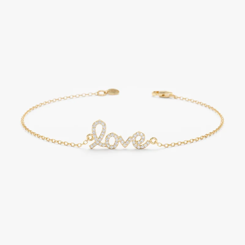 women's personalized bracelet -Diamond Love Bracelet, Desiree