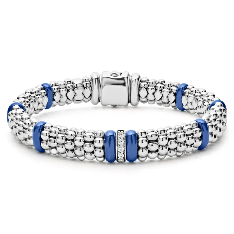 women's celestial bracelet -Lagos Blue Caviar Single Station Diamond Bracelet