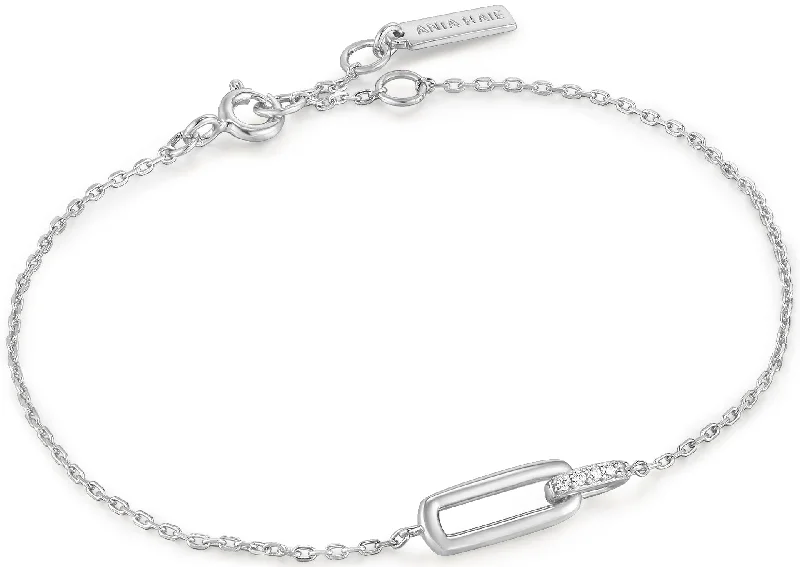 women's stackable diamond bracelet -Glam Interlock Bracelet