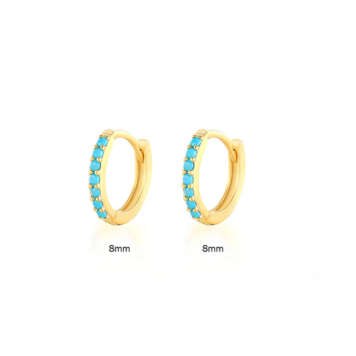 Yellow Gold-Turquoise 8mm