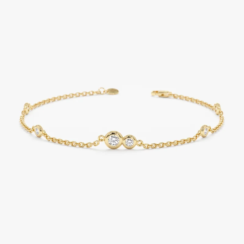 women's birthstone bracelet -Diamond Station Bracelet, Gigi